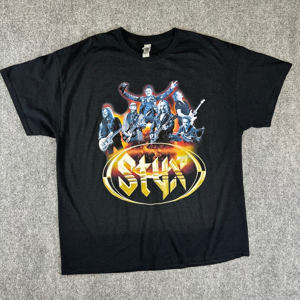 Styx 2022 North American Tour Graphic T-Shirt Black XL Concert Band Tee